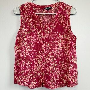 Express Sleeveless Button Down Floral Blouse Size Medium